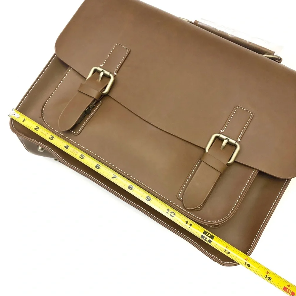 Unisex Messenger Bag PU Leather Laptop Briefcase Satchel Shoulder Bag